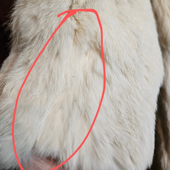 Vintage Jacques Saint Laurent Tan Soft Rabbit Fur Jacket with Fox Tails Scarf - Picture 9 of 12